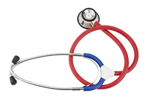 Professional Healthcare Worker Prints: Stethoscope in front of a white background