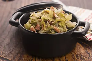 Nutrition Rich Vegetable Dish Prints: Stew of white cabbage and bacon