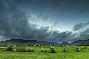 Atmospheric Landscape Photography Europe Prints: Stone circle with dramatic clouds