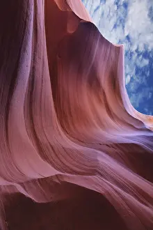 Eroded Rock Formation Prints: Stone of the jet and the cloudy sky