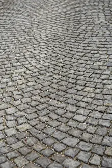 Cobblestone Background Prints: Stone paving texture. Abstract structured background