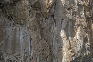 Deserted Coastal Area Italy Prints: Stone structures, rocky coast, texture