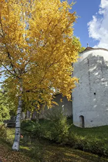 German Federal Republic Structure Prints: Storage tower with autumn-colored tree