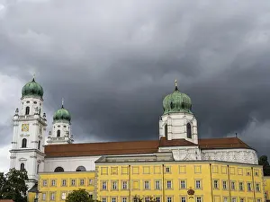 Southern German Tourist Attraction Prints: Storm clouds over St Stephen's Cathedral
