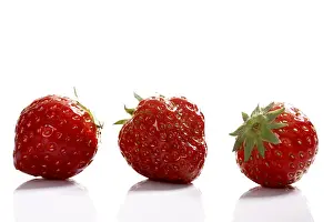 Fruity Food Photography Prints: Three strawberries
