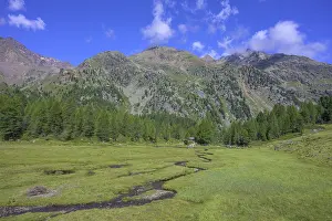 Water Body Landscape Photography Prints: Stream meanders through a meadow
