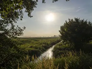 Eastern Germany Landscape Prints: Stream running through meadows and floodplain