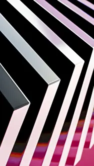 Reflective Surface Design Prints: A striking 3D render showcasing an abstract composition of metallic