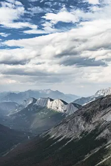 British Columbia Mountains Prints: Striking mountain range, dramatic mood