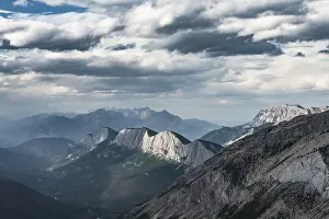 Jasper National Park Prints: Striking mountain range, dramatic mood