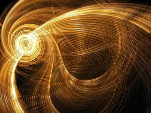 Abstract Computer Wallpaper Prints: Striped golden background - abstract computer-generated image
