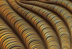 Fractal Geometry Art Prints: Striped pipes - abstract computer-generated image