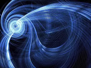 Fractal Background Prints: Striped technology, hi-tech or sci-fi background - abstract computer-generated image