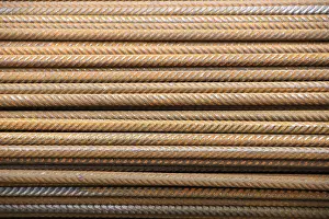 Deserted Construction Sites Prints: Structural steel on a construction site