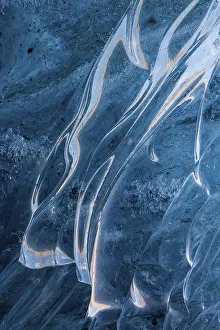 Icelandic Nature Reserves Prints: Structures in glacial ice, ice cave