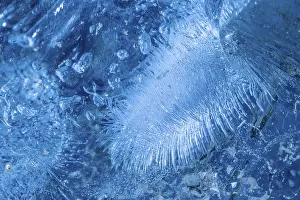 Frozen Mountain Range Scenery Prints: Structures in glacial ice, ice cave