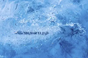 Frozen Mountain Range Scenery Prints: Structures in glacial ice, ice cave