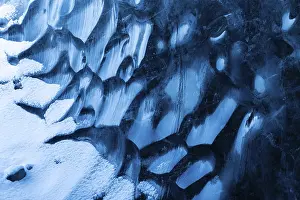 Glacier Travel Photography Prints: Structures in glacial ice, ice cave
