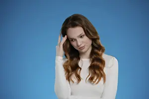 Blue Background Model Prints: In a studio with a bright blue backdrop