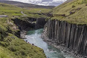 Icelandic Volcanic Rock Formations Prints: Studlagil Canyon, basalt columns