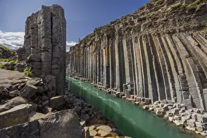 Icelandic Volcanic Rock Formations Prints: Studlagil Canyon, basalt columns