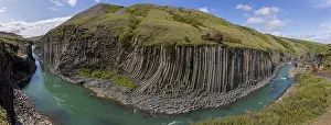 Deserted Icelandic Landscape Prints: Studlagil Canyon, basalt columns