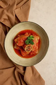 Tomato Sauce Dishes Prints: Stuffed cabbage rolls, with minced meat