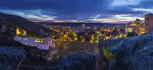 Evening Skyline View Prints: Stunning twilight image of Cuenca