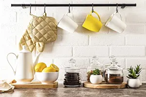 Modern Kitchen Background Prints: Stylish kitchen background part of a modern kitchen