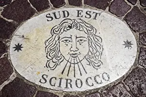 St Peter's Square Rome Prints: Sud Est, Scirocco, wind rose, wind direction