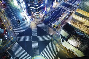 Tokyo Prints: Sukiyabashi Intersection Print, Tokyo Metropolitan Area