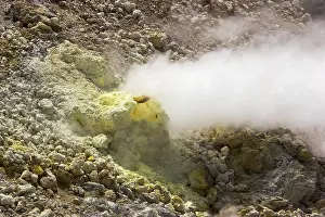 New Zealand Volcanic Landscape Prints: Sulphur steam rising from fumarole
