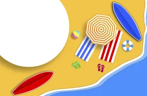 Sandy Ocean Beach Scenery Prints: Summer background with a clean sandy beach