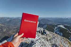 Mountain Peak Landscape Prints: Summit book, At the summit of the Guffert