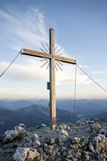 Austria Mountain Peak Prints: Summit cross of the Scheffauer