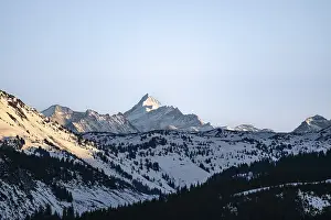 Austrian Alps Evening Light Prints: Summit of Grossglockner in evening light in winter