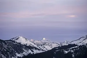 Tyrol Mountain Peak Prints: Summit of Grossglockner at sunset in winter