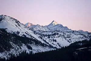 High Tauern National Park Scenery Prints: Summit of Grossglockner at sunset in winter