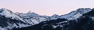Evening Light In The Alps Prints: Summit of Grossglockner at sunset in winter