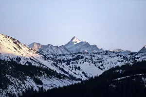 Tyrol Austria Landscape Photography Prints: Summit of Grossglockner in winter in evening light