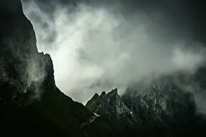 Switzerland Mountain Photography Prints: Summit ridge with dramatic clouds
