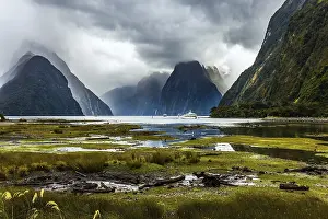 Cloudy Sky Landscapes Prints: Sunlight breaks through storm clouds