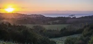 Agricultural Landscape UK Prints: Sunrise over the Torquay fields