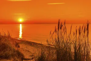 Deserted Rocky Coastline Prints: Sunset Baltic Sea