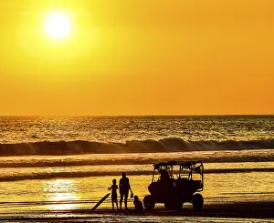 Coastal Evening Light Prints: Sunset on beach