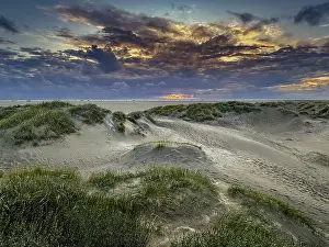 Northern Europe Evening Light Prints: Sunset on the beach at Romo, Denmark