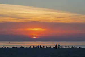 Deserted German Beach Prints: Sunset on the beach, Warnemunde