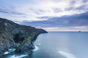 Steep Cliff Britain Prints: Sunset over Cliffs in St Agnes