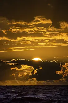 Deserted Coastline Germany Prints: Sunset with clouds over the Baltic Sea