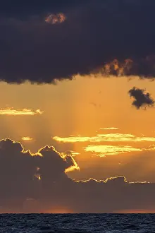 Cloudy Sky Over The Sea Prints: Sunset with clouds over the Baltic Sea